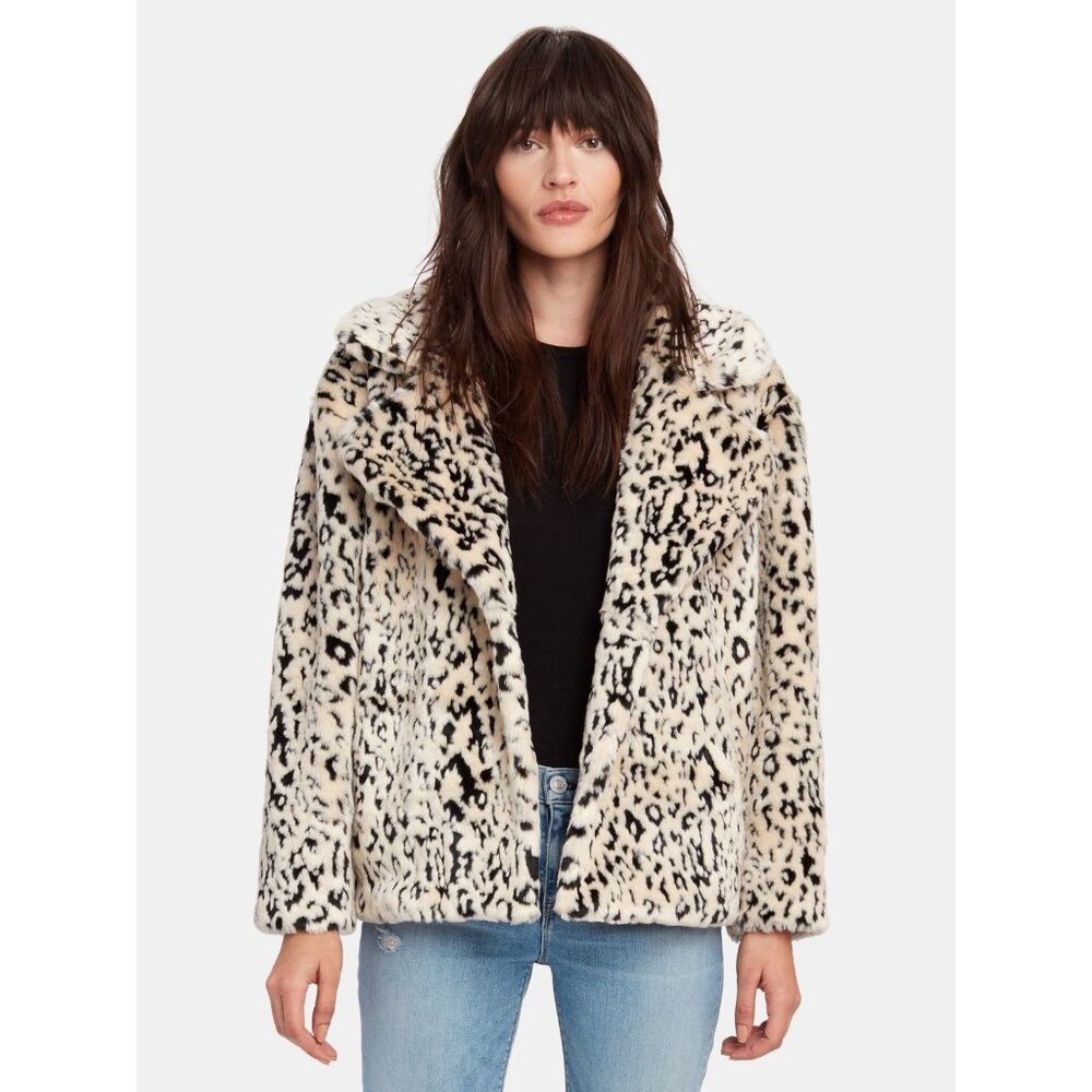 Diane von Furstenberg Faux-Fur Coat in Leopard Print, Small, Like New